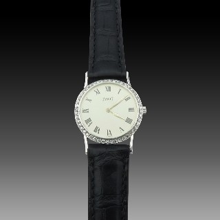 Montre PIAGET "Extraplate" en or gris 18k diamants Dame . Mécanique .24 mm