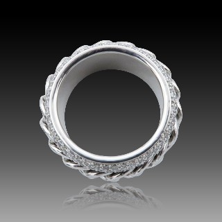 Bague Piaget Possession Chaine Or gris 18k et Full diamants .Taille 53.