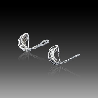 Boucles d'oreilles Clips en Or gris 18k avec 5.0 cts de diamants brillants