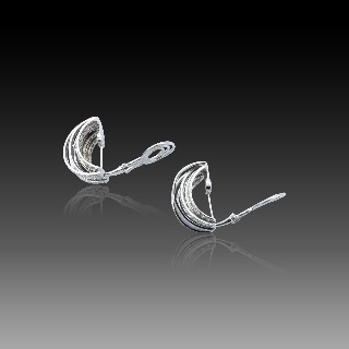 Boucles d'oreilles Clips en Or gris 18k avec 5.0 cts de diamants brillants Boucles d'oreilles Clips en Or gris 18k avec 5.0 cts de diamants brillants