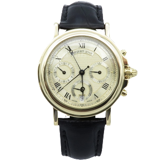 Montre Breguet "Marine Chronographe" en Or jaune Automatique. Boite. vers 2000.