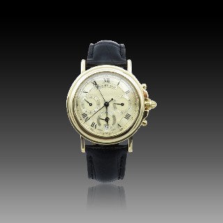 Montre Breguet "Marine Chronographe" en Or jaune Automatique. Boite. vers 2000.