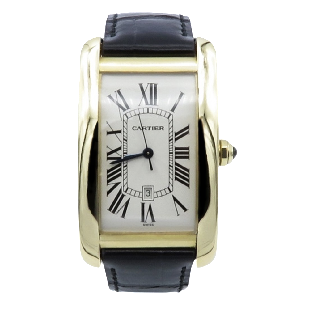 Montre Cartier Tank Américaine Homme Or Jaune 18k grand modèle vers 2001.