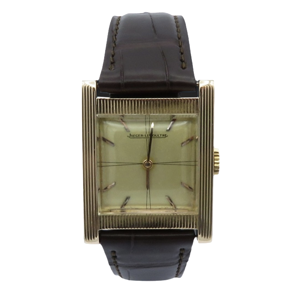 Montre Jaeger LeCoultre Vintage Rectangulaire  Or rose 18k mécanique Vers 1950.