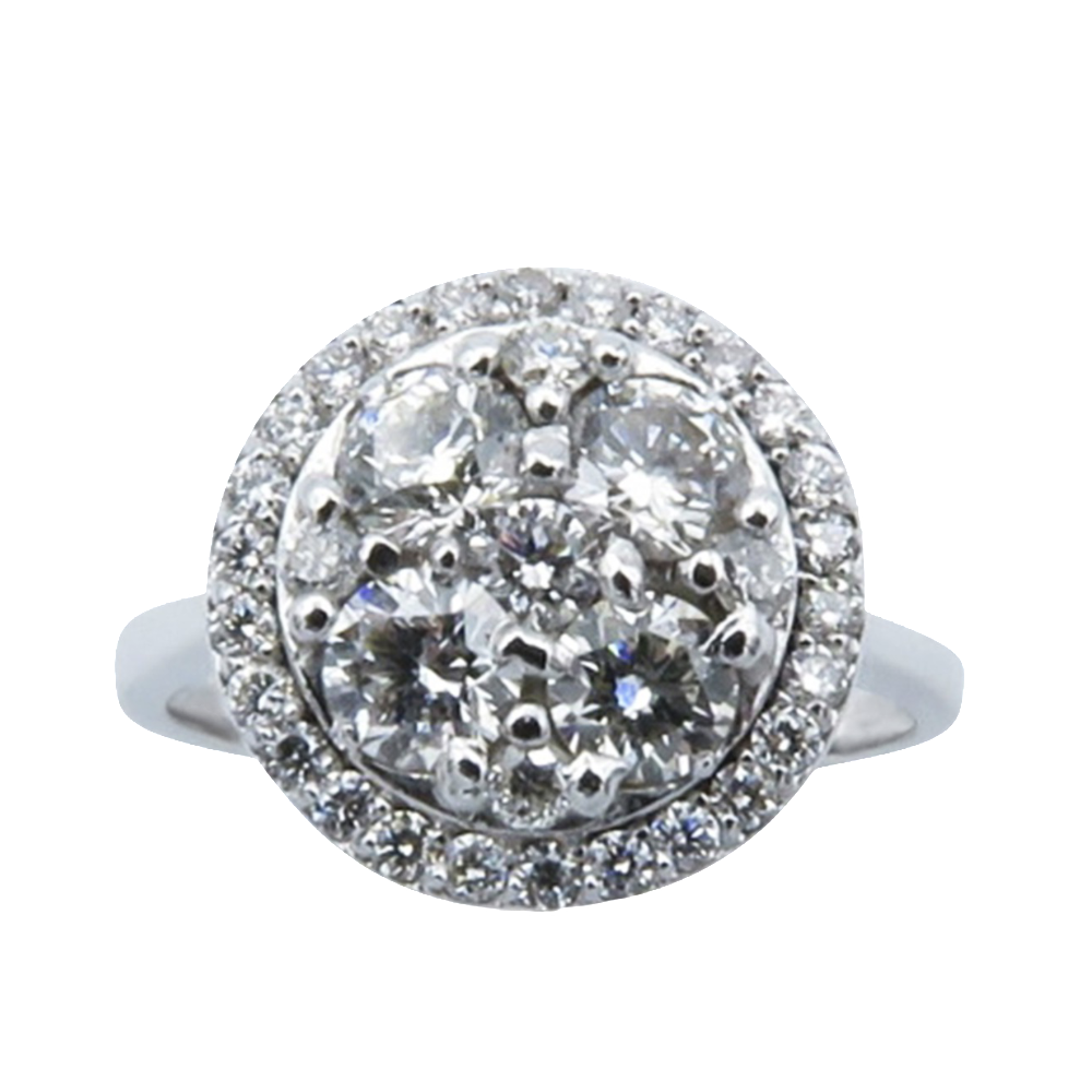 Bague en Or 18k avec 1.50 Cts de Diamants G-VS.  Taille 52-53