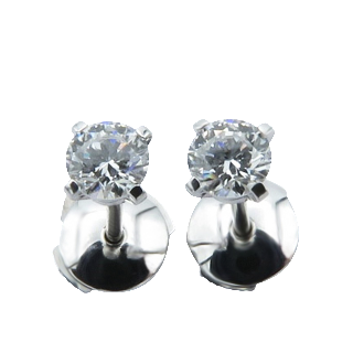 Puces d'oreilles Cartier Diamants avec 2 x 0.20 Cts E-VVS1 en Or Gris 18k . Full set Puces d'oreilles Cartier Diamants avec 2 x 0.20 Cts E-VVS1 en Or Gris 18k . Full set