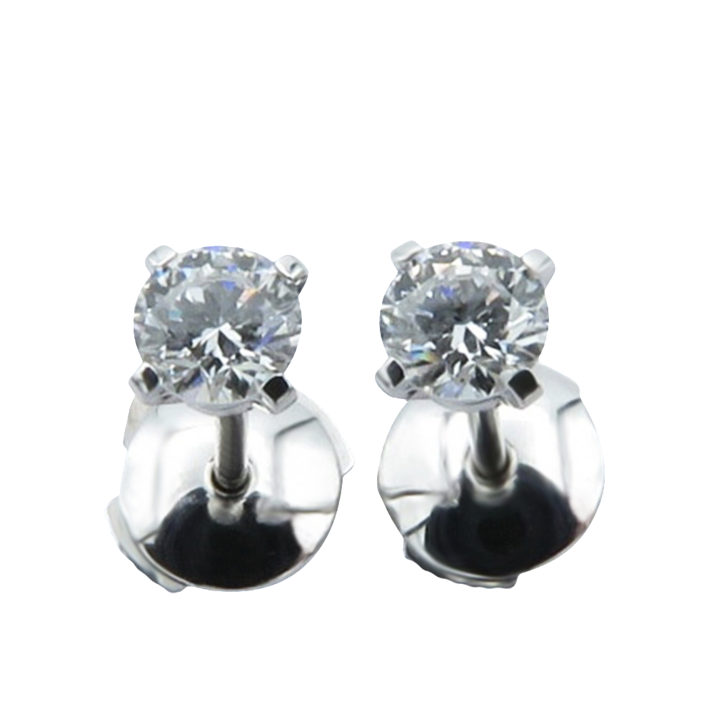 Puces d'oreilles Cartier Diamants avec 2 x 0.20 Cts E-VVS1 en Or Gris 18k . Full set Puces d'oreilles Cartier Diamants avec 2 x 0.20 Cts E-VVS1 en Or Gris 18k . Full set