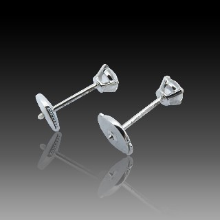 Puces d'oreilles Cartier Diamants 2 x 0.20 Cts E-VVS1 en Or Gris 18k . Full set