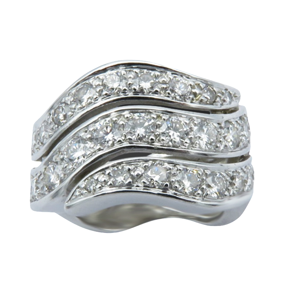 Bague en Or 18k avec 1.50 Cts de Diamants G-VS.  Taille 52