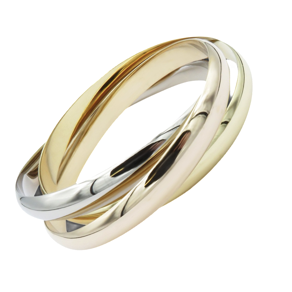 Bracelet Cartier Trinity Or 18k massif de 2016. Grand modèle. 