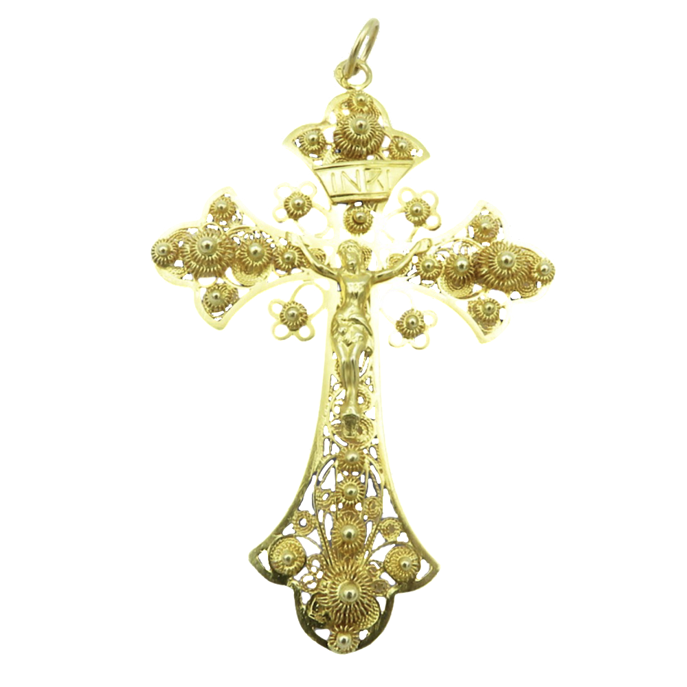 Pendentif Croix Napoléon III en Or jaune 18k