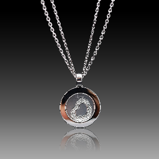 Collier Pendentif Chopard Happy Diamonds Or gris 18k Diamants . Collier Pendentif Chopard Happy Diamonds Or gris 18k Diamants .