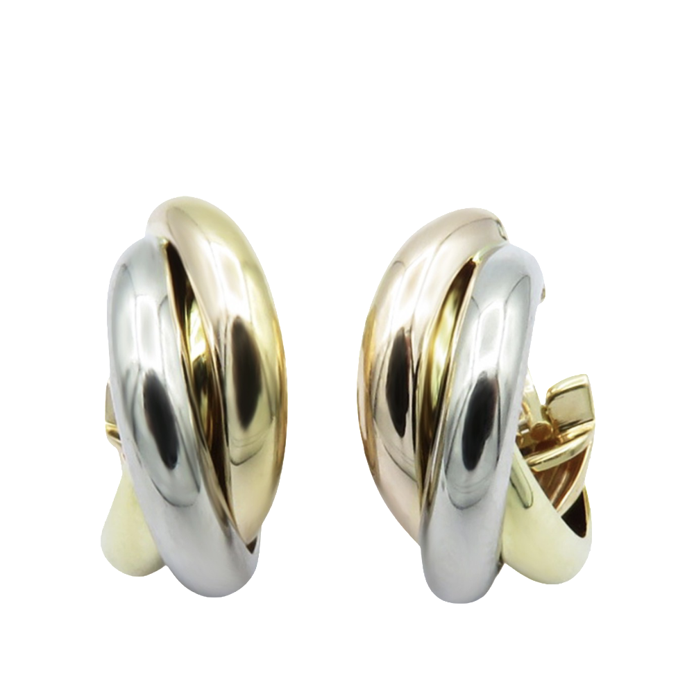 Boucles d'oreilles Cartier en or 18k "Trinity" petit modèle de 2016. Boucles d'oreilles Cartier en or 18k "Trinity" petit modèle de 2016.