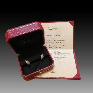 Boucles d'oreilles Cartier en or 18k "Trinity" petit modèle de 2016. Boucles d'oreilles Cartier en or 18k "Trinity" petit modèle de 2016.