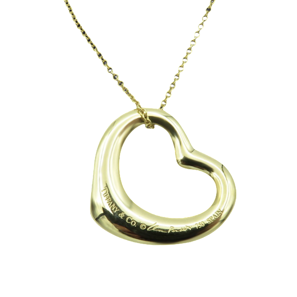 Collier pendentif Coeur Tiffany en or jaune 18 k "Olga Peretti"