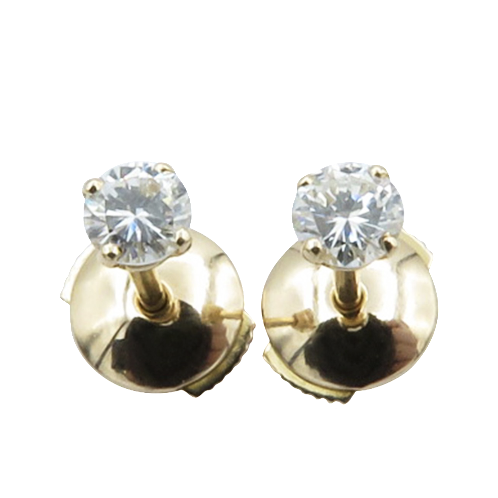 Puces d'oreilles Diamants 2 x 0.20 Cts G-VS en Or rose 18k 