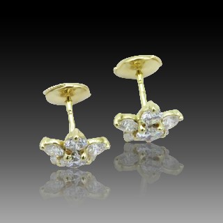 Puces d'oreilles Diamants avec 2,0 Cts de Diamants G-VS en Or jaune 18k