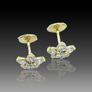 Puces d'oreilles Diamants avec 2,0 Cts de Diamants G-VS en Or jaune 18k Puces d'oreilles Diamants avec 2,0 Cts de Diamants G-VS en Or jaune 18k