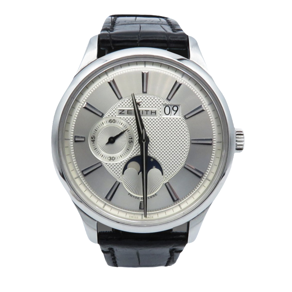 Montre Zenith Elite Moonphase de 2013 Acier Automatique . Boite et papiers . Montre Zenith Elite Moonphase de 2013 Acier Automatique . Boite et papiers .