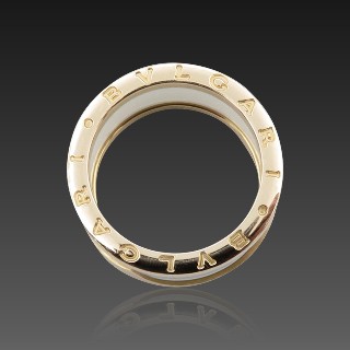 Bague Bulgari en Or rose 18 Cts et céramique modèle "B-Zero-1" .Taille 58.  