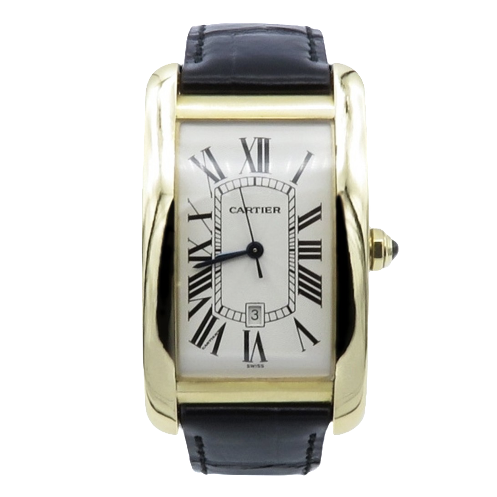 Montre Cartier Tank Américaine Homme Or Jaune 18k grand modèle vers 2001. Montre Cartier Tank Américaine Homme Or Jaune 18k grand modèle vers 2001.