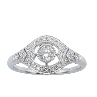 Bague en Or 18k avec 0,36 Cts de Diamants H-VS.  Taille 53