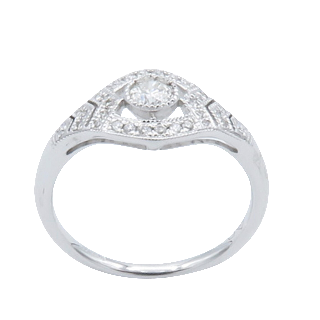 Bague en Or 18k avec 0,36 Cts de Diamants H-VS.  Taille 53