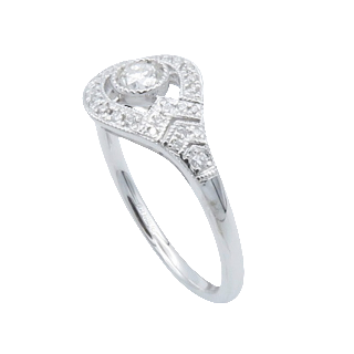 Bague en Or 18k avec 0,36 Cts de Diamants H-VS.  Taille 53