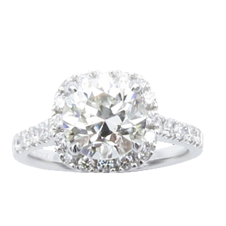 Solitaire Diamant taille brillant de 2.00 Cts I-SI1. Or gris 18k  .Taille 53.