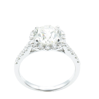 Solitaire Diamant taille brillant de 2.00 Cts I-SI1. Or gris 18k  .Taille 53.