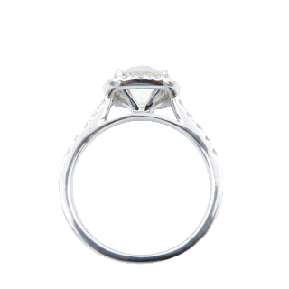 Solitaire Diamant taille brillant de 2.00 Cts I-SI1. Or gris 18k  .Taille 53.