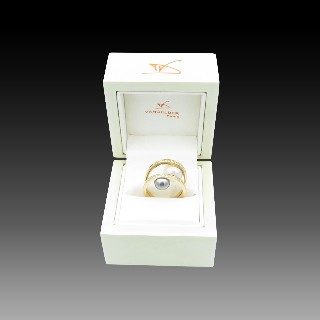 Bague Vangelder "Palaos" or rose 18k, Perles et diamants . Prix Neuf : 5780€.