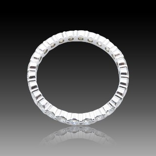 Alliance or gris 18k avec 1,00 Cts de Diamants Brillants . H-SI . Taille 51.