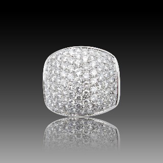 Bague Pavée en Or 18k avec 2,50 Cts de Diamants G-VS.  Taille 54-55