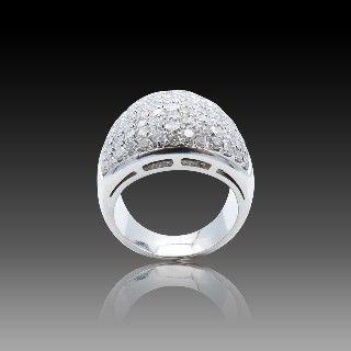 Bague Pavée en Or 18k avec 2,50 Cts de Diamants G-VS.  Taille 54-55