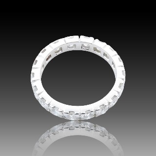 Alliance en Or gris 18 Cts avec 2,16 Cts Diamants Brillants G-VS .Taille 54.