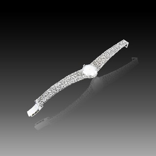 Montre Dame Omega en or gris 18k avec diamants mécanique Vers 1970 Montre Dame Omega en or gris 18k avec diamants mécanique Vers 1970