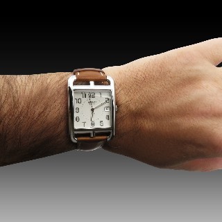 Montre Hermes Cap Cod Gm en Acier quartz  . Boite & Papiers.