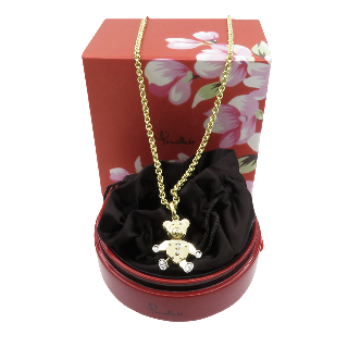 Collier pendentif Pomellato Ourson or jaune et gris 18k Diamants,saphirs,rubis