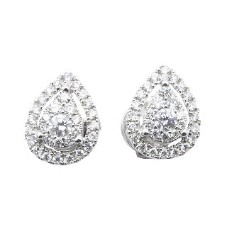 Puces d'oreilles Diamants brillants avec 0,36 Cts G-VS en Or gris 18k. Puces d'oreilles Diamants brillants avec 0,36 Cts G-VS en Or gris 18k.