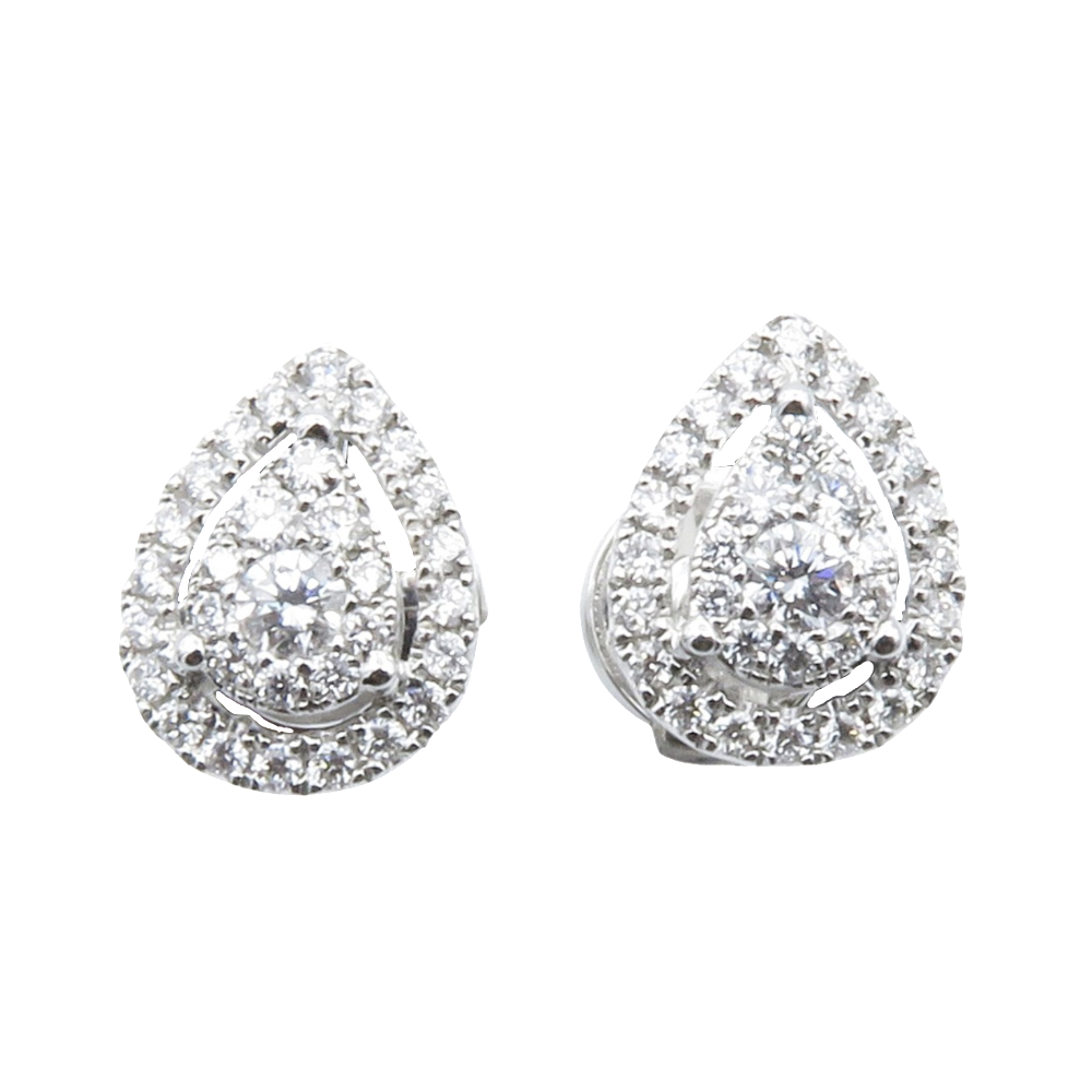 Puces d'oreilles Diamants brillants avec 0,36 Cts G-VS en Or gris 18k. Puces d'oreilles Diamants brillants avec 0,36 Cts G-VS en Or gris 18k.