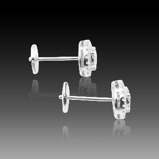 Puces d'oreilles Diamants brillants avec 0,36 Cts G-VS en Or gris 18k. Puces d'oreilles Diamants brillants avec 0,36 Cts G-VS en Or gris 18k.