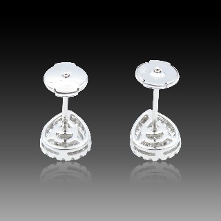 Puces d'oreilles Diamants brillants avec 0,36 Cts  G-VS en Or gris 18k.