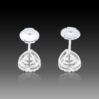 Puces d'oreilles Diamants brillants avec 0,36 Cts G-VS en Or gris 18k. Puces d'oreilles Diamants brillants avec 0,36 Cts G-VS en Or gris 18k.