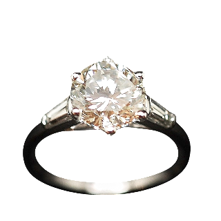 Solitaire Diamant de 2,12 Cts J-VVS2 en or 18 Cts.