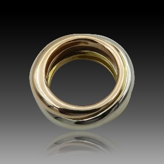 Bague Cartier 3 ors 18K Collection "Torsade" de 1996 .Taille 50