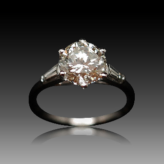 Solitaire Diamant de 2,12 Cts J-VVS2 en or 18 Cts.