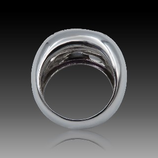 Bague Poiray "Thessalie" en Or gris 18k avec Améthyste et diamants . Taille 52.