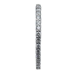 Alliance en Or gris 18 Cts avec 0.41 Cts Diamants Brillants G-VS .Taille 53.