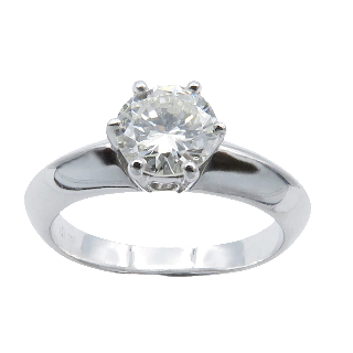 Solitaire Diamant 0,89 Cts H-SI2 en Or 18 Cts . Taille 52.